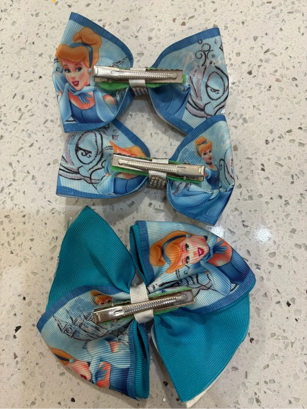 Disney Princess & Trolls Kids Hair Bow Set - Blue, Teal, Pink